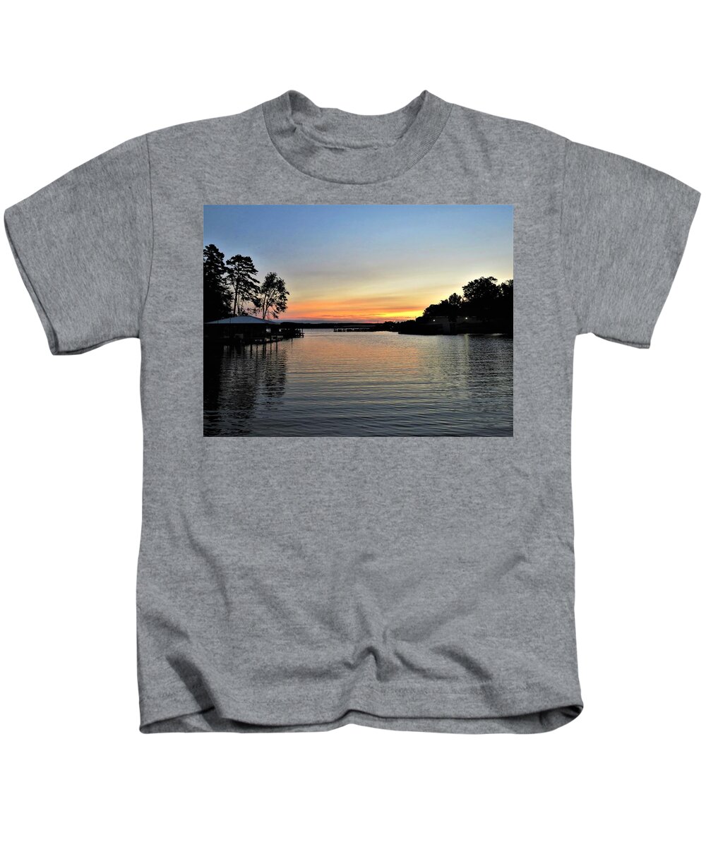 Lake Kids T-Shirt featuring the photograph 5 Color Lake Cove H2O by Ed Williams
