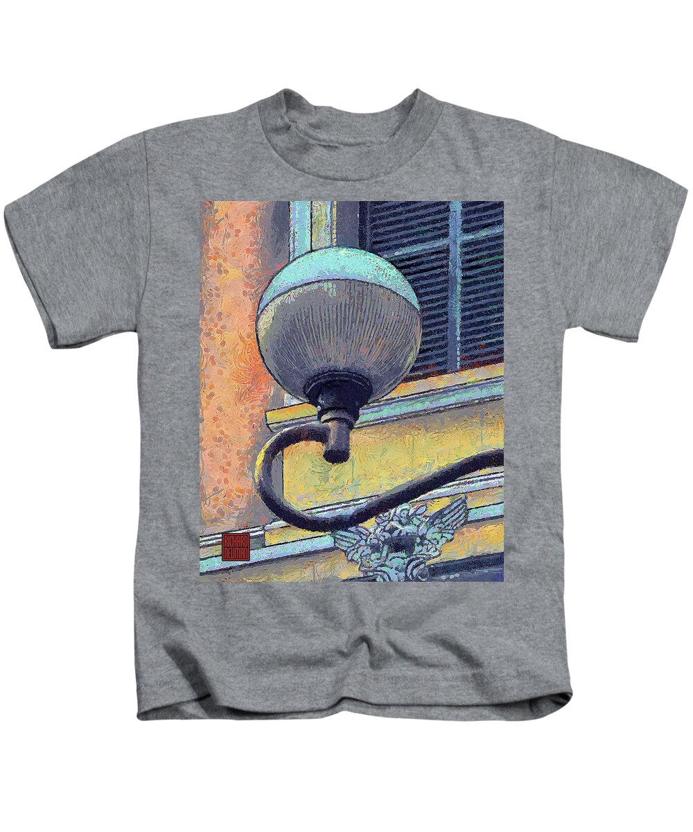 Abstract Kids T-Shirt featuring the mixed media 684 Street Lamp, Main Post Office, Ho Chi Minh City, Vietnam by Richard Neuman Architectural Gifts