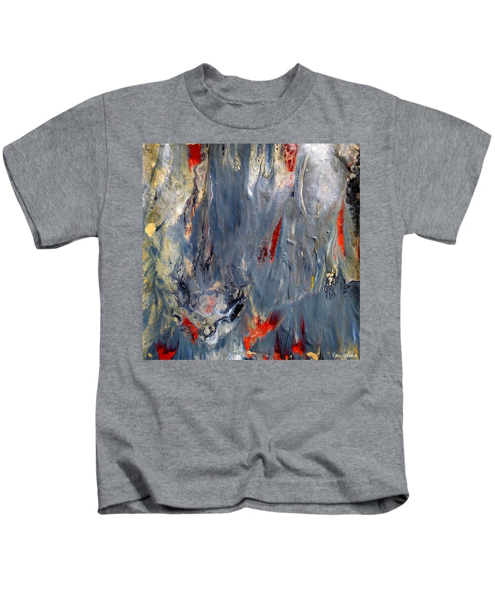  Kids T-Shirt featuring the painting A Fire Within by Rein Nomm