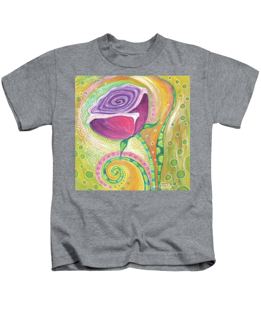 Rose Kids T-Shirt featuring the painting A Rose Fit for a Queen by Tanielle Childers