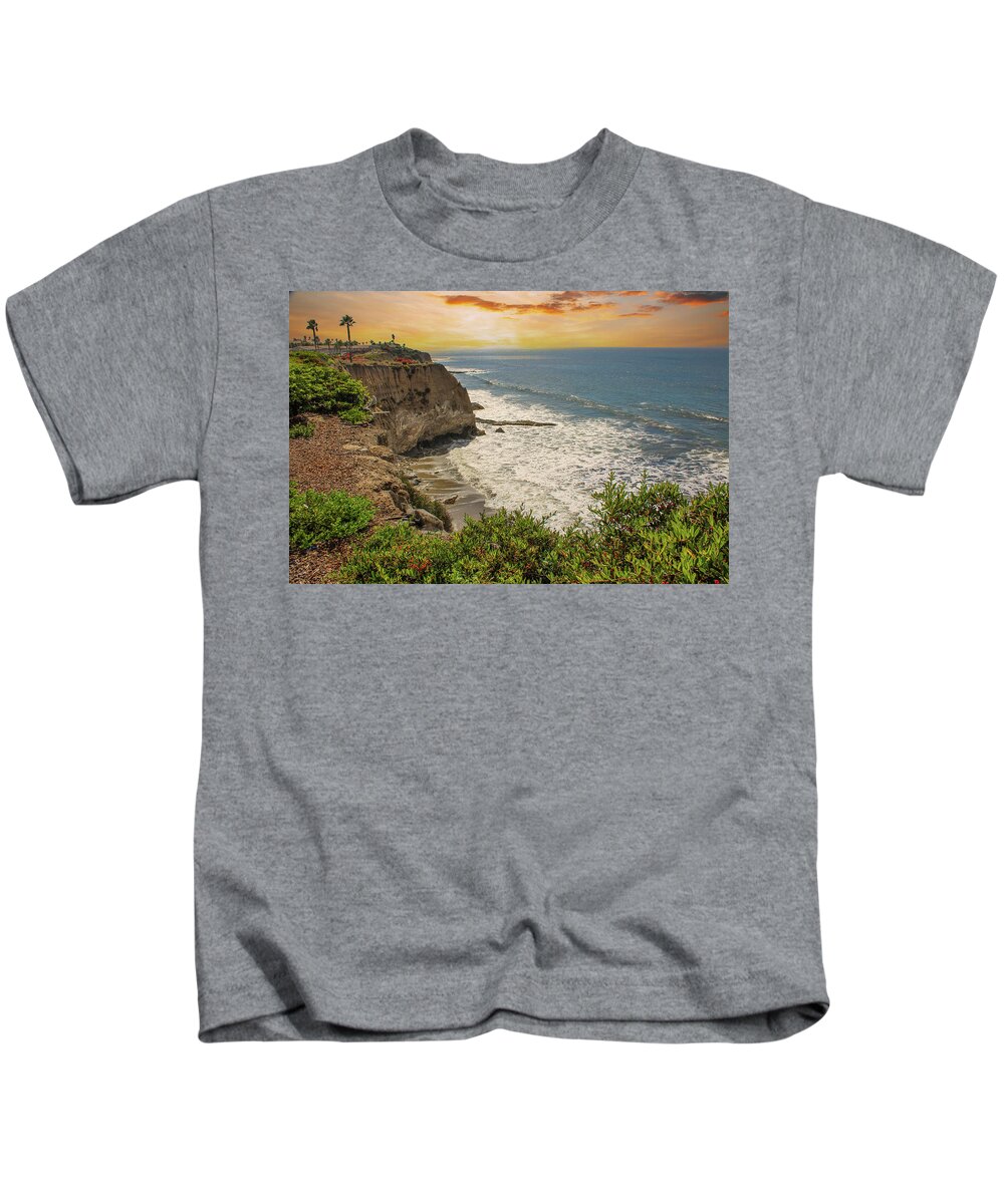 Sea Kids T-Shirt featuring the photograph A Sunset Over Pismo Beach by Marcus Jones