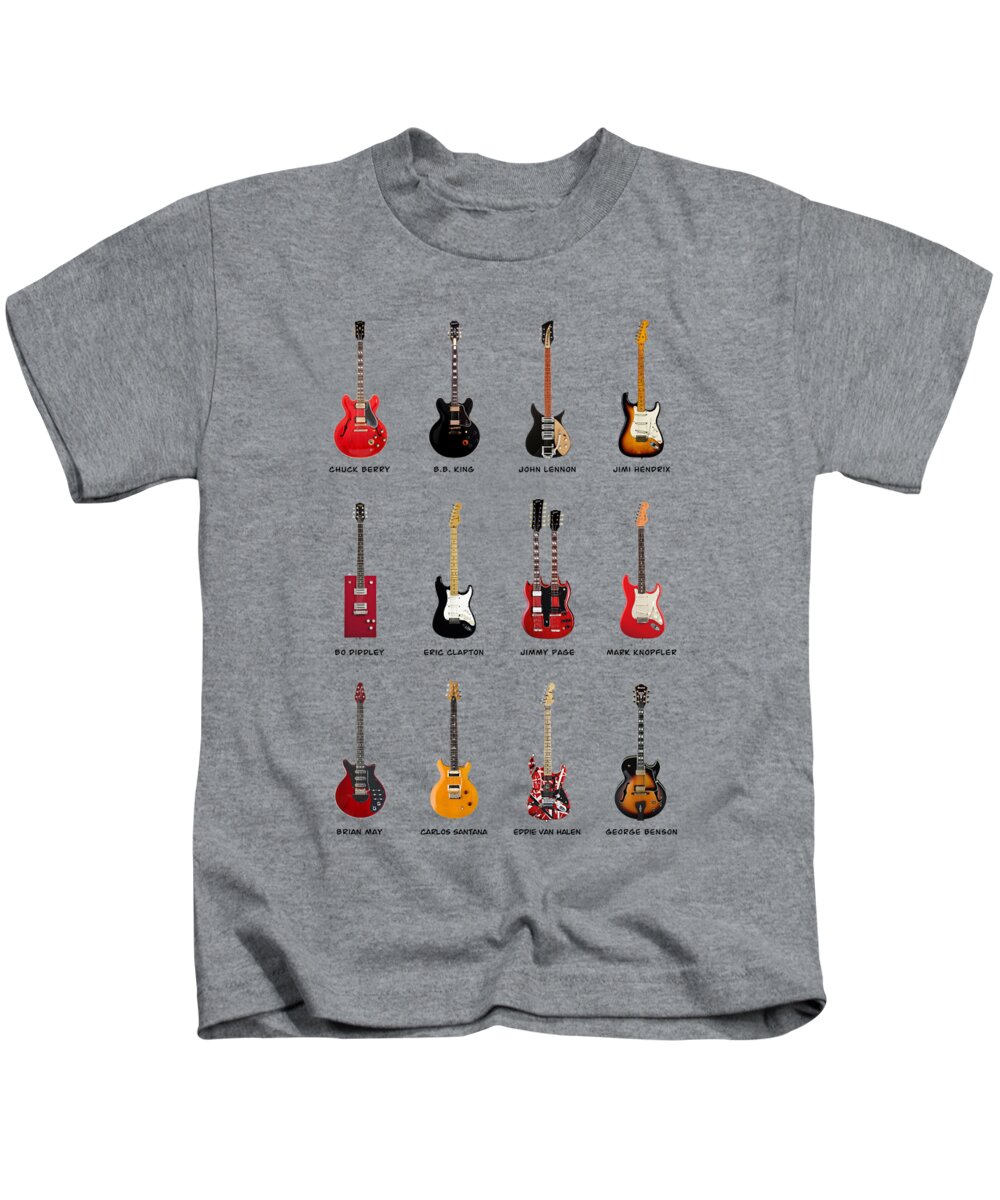 Fender Stratocaster Kids T-Shirt featuring the photograph Guitar Icons No1 by Mark Rogan