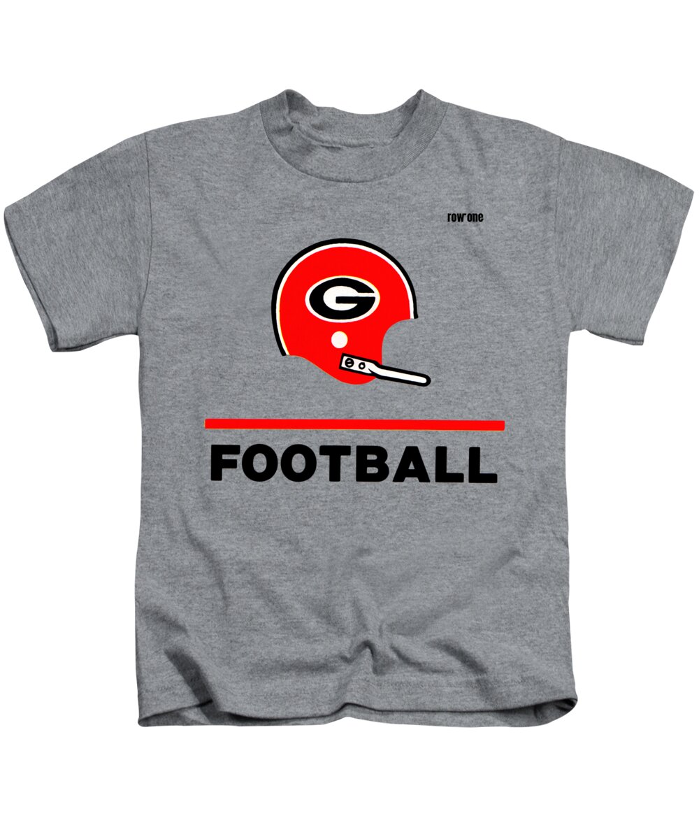Georgia Kids T-Shirt featuring the mixed media 1982 Georgia Bulldogs Football Helmet by Row One Brand