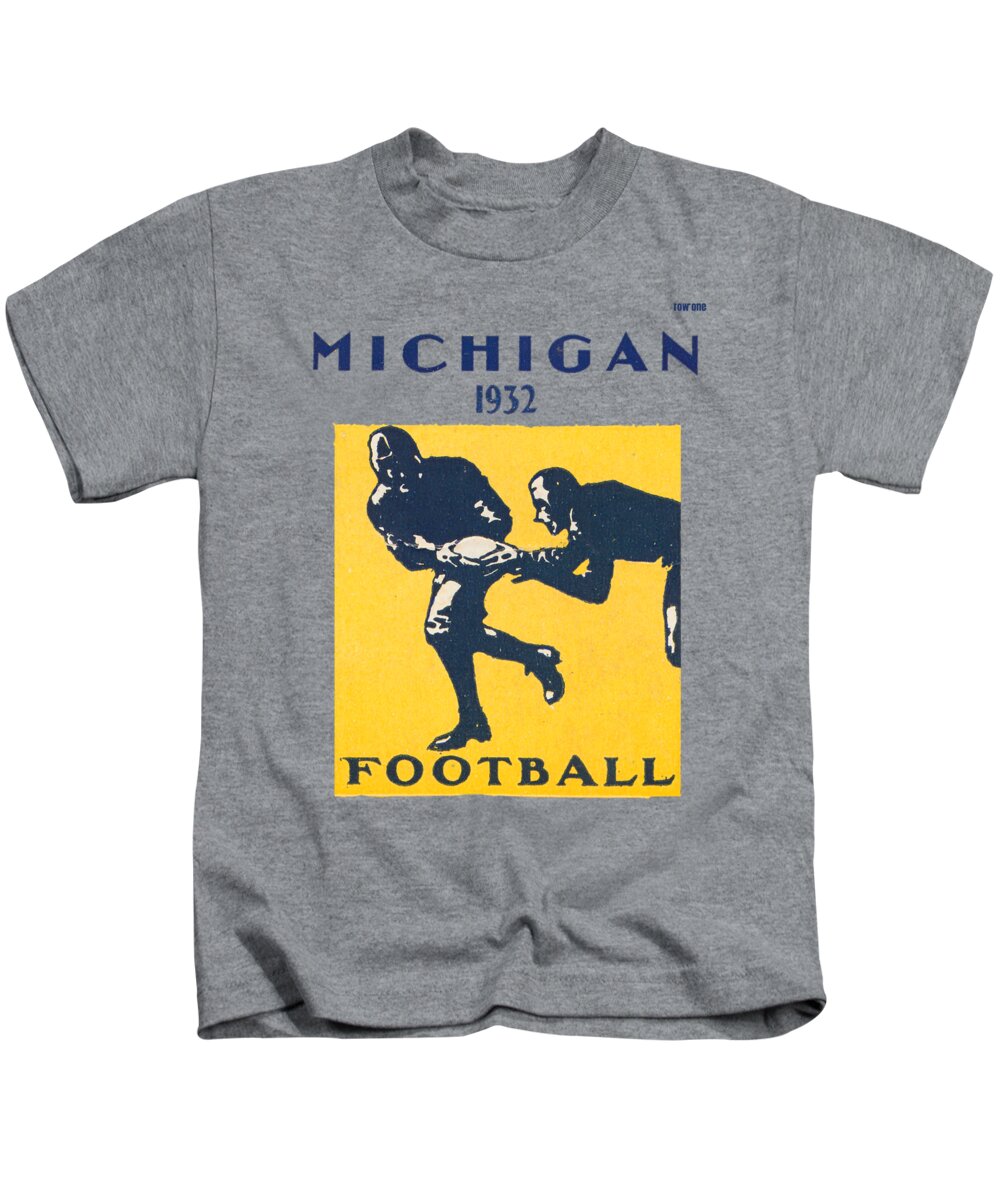 Michigan Kids T-Shirt featuring the mixed media 1932 Michigan vs. Ohio State by Row One Brand