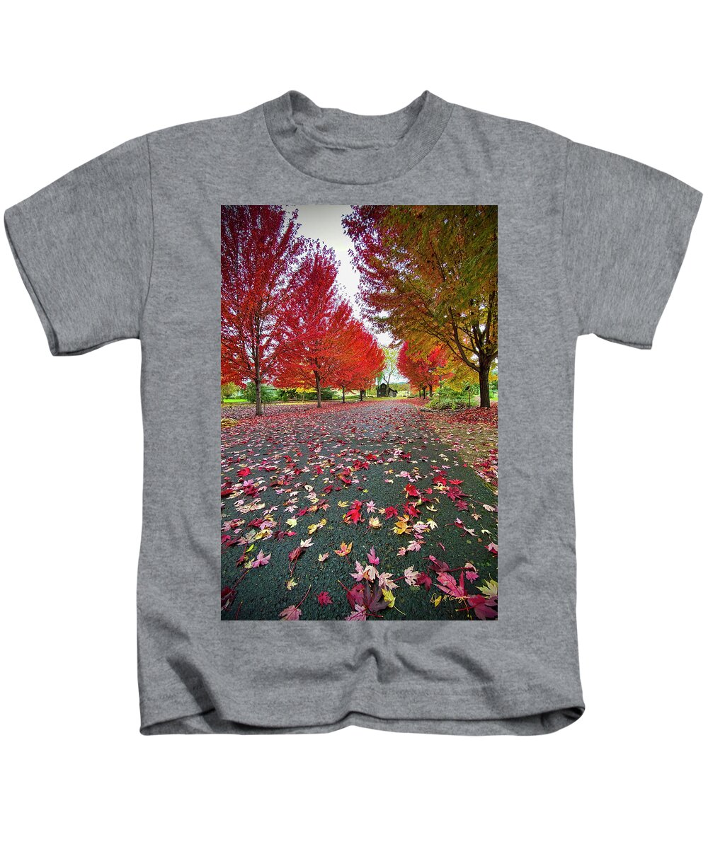 Autumn Kids T-Shirt featuring the photograph Autumn Leaves by Dan McGeorge