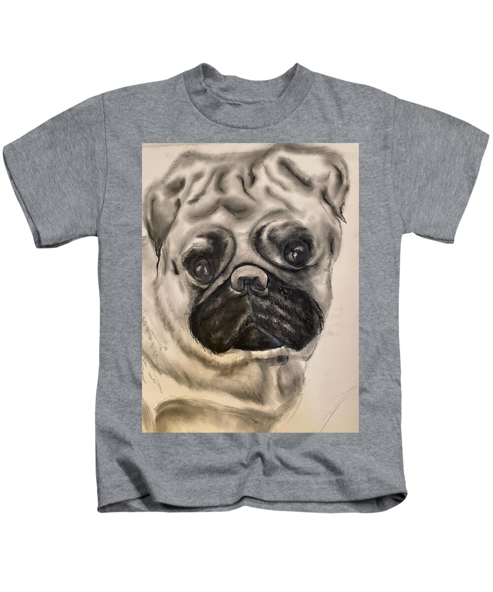  Kids T-Shirt featuring the drawing Ayden by Angie ONeal