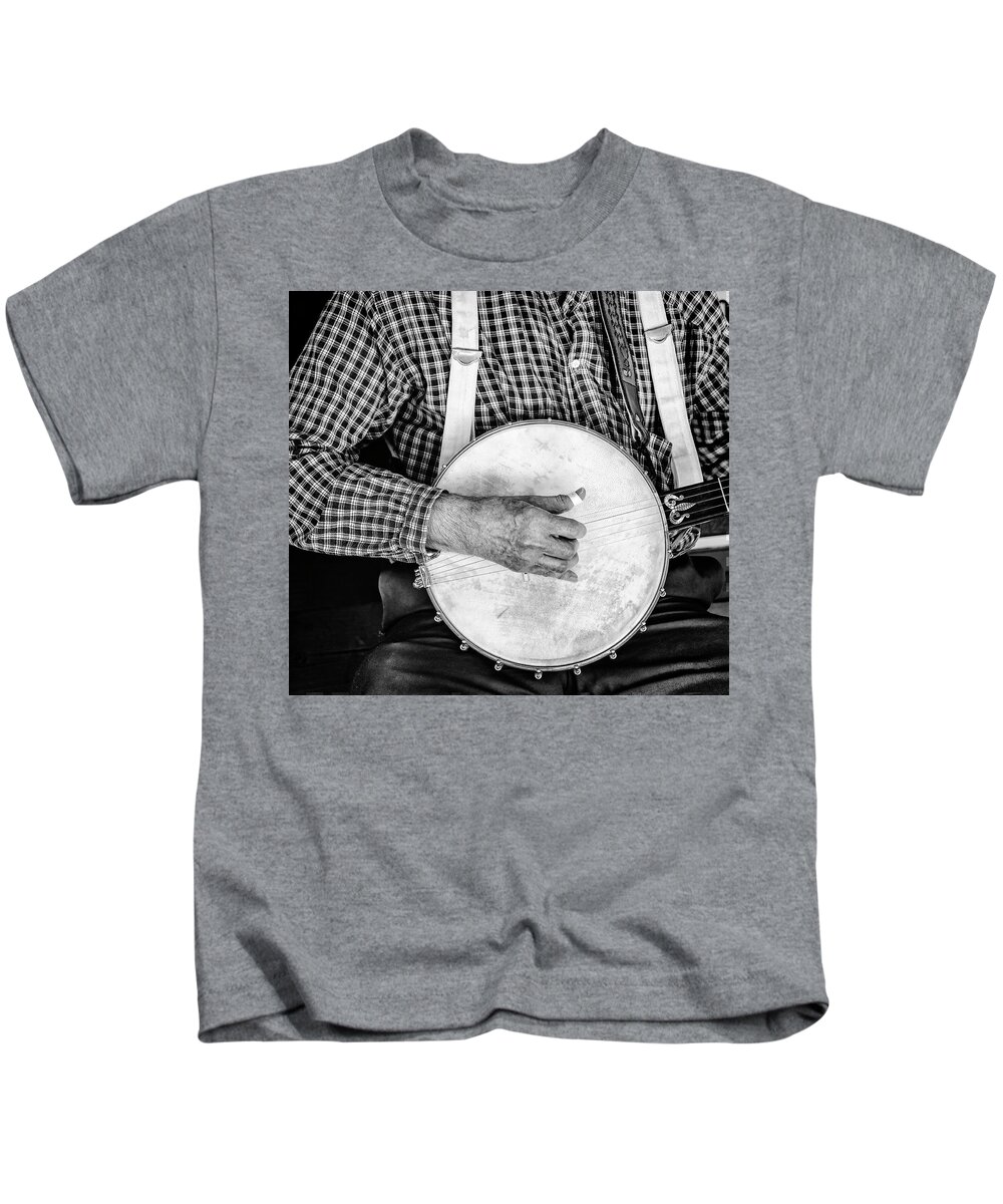 Banjo Kids T-Shirt featuring the photograph Banjo Hand by Gary Slawsky