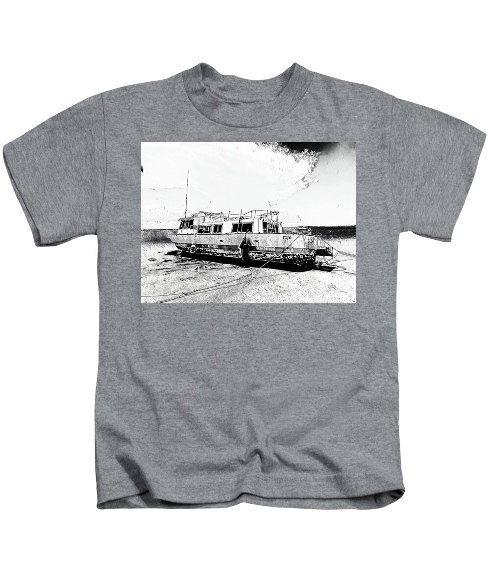 Boat Kids T-Shirt featuring the photograph Beached Vessel by Rick Redman