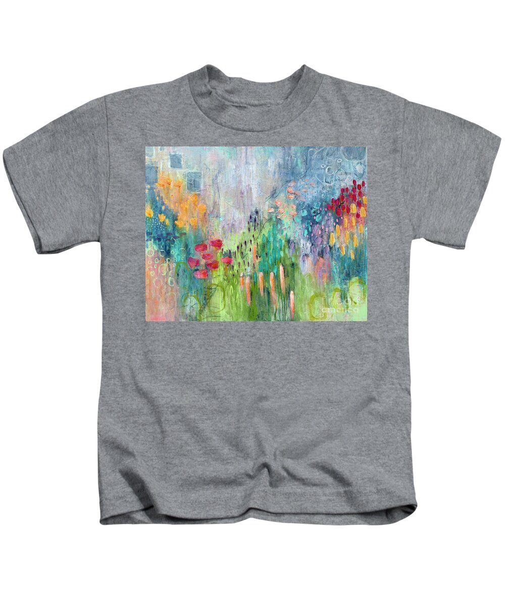 Beautiful Kids T-Shirt featuring the painting Beautiful Blooms by Cheryl Rhodes