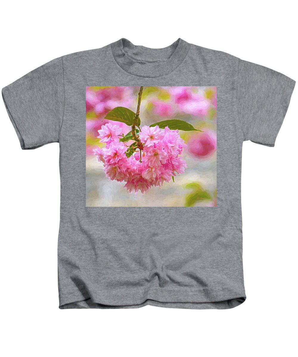 Abstract Kids T-Shirt featuring the photograph Beautiful Blossom with painterly look by Sue Leonard
