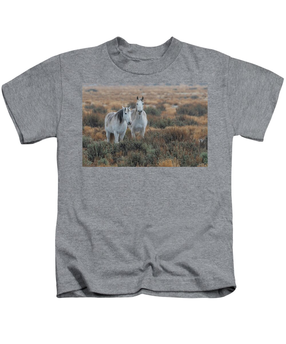 Wild Horses Kids T-Shirt featuring the photograph Beauty in the Sage by Mary Hone