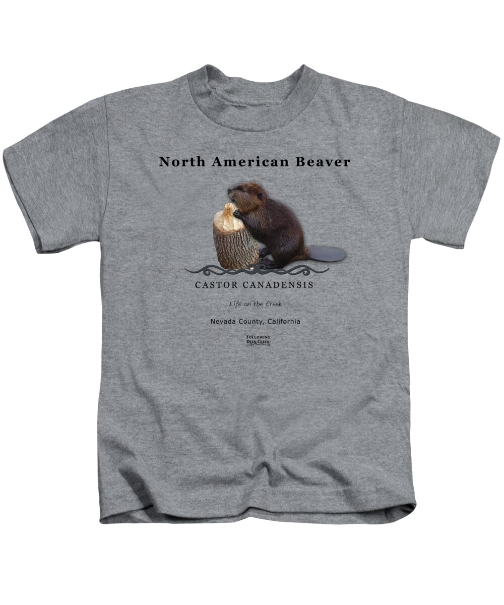 North American Beaver Kids T-Shirt featuring the digital art Beaver by Lisa Redfern
