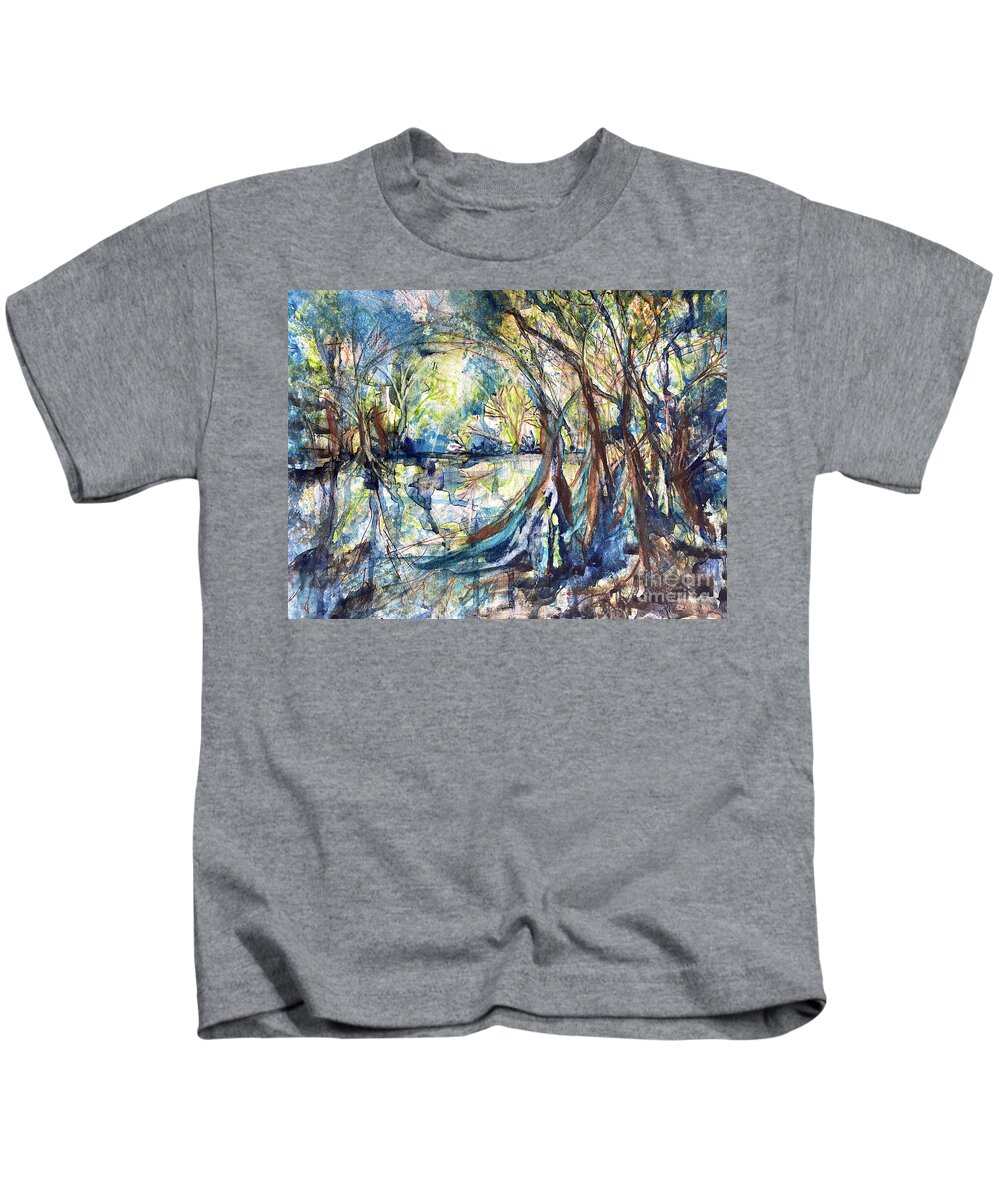 Coastal Art Kids T-Shirt featuring the painting Belle River by Francelle Theriot
