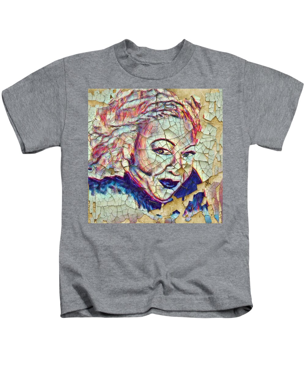  Kids T-Shirt featuring the painting Beloved Toni by Angie ONeal