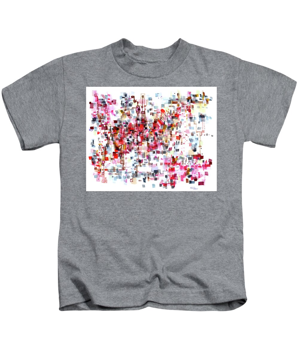 Abstract Kids T-Shirt featuring the drawing Bittersweet Meanderings by Regina Valluzzi