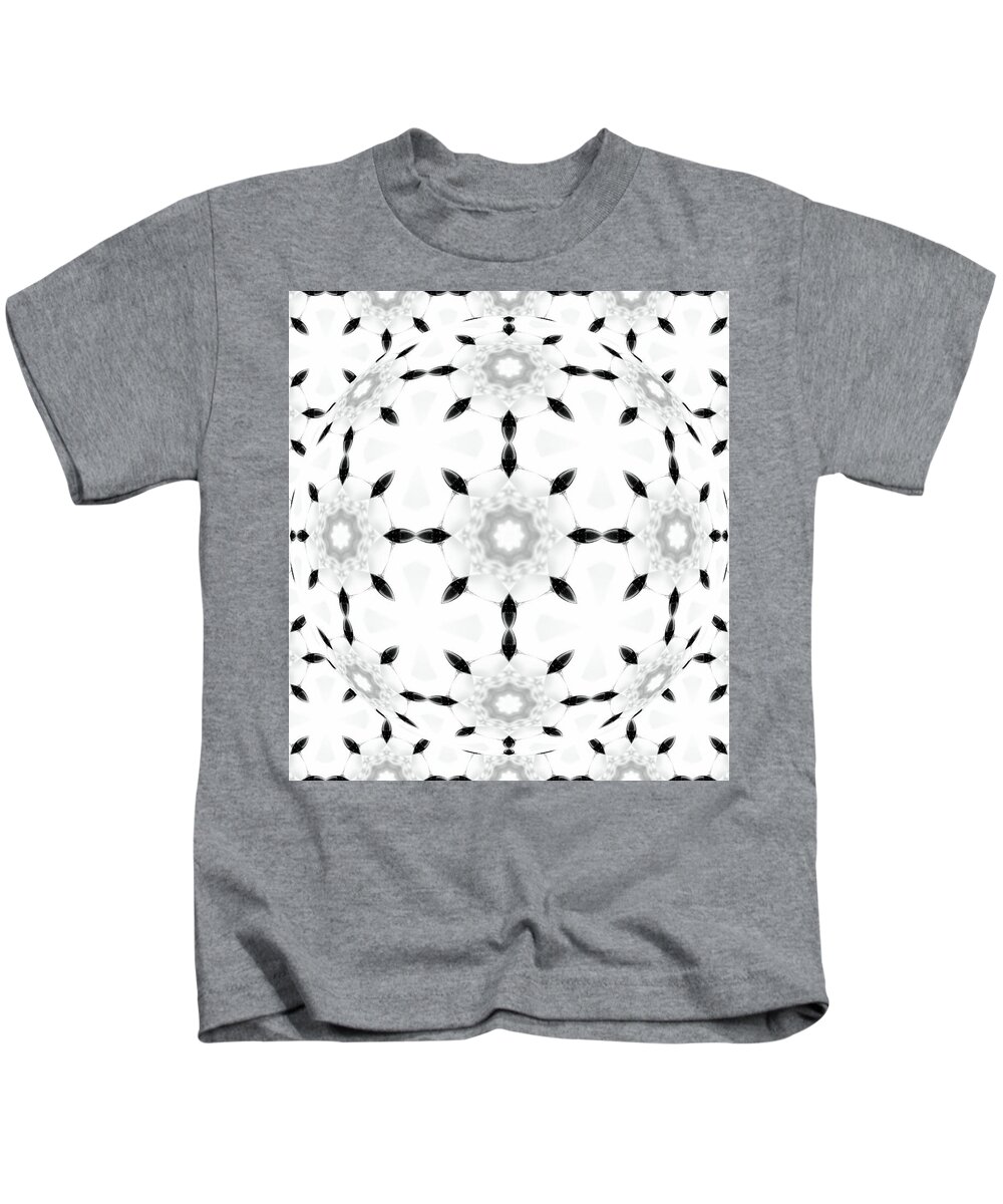 Black And White Abstract Art Kids T-Shirt featuring the digital art Black and White Abstract Art by Caterina Christakos