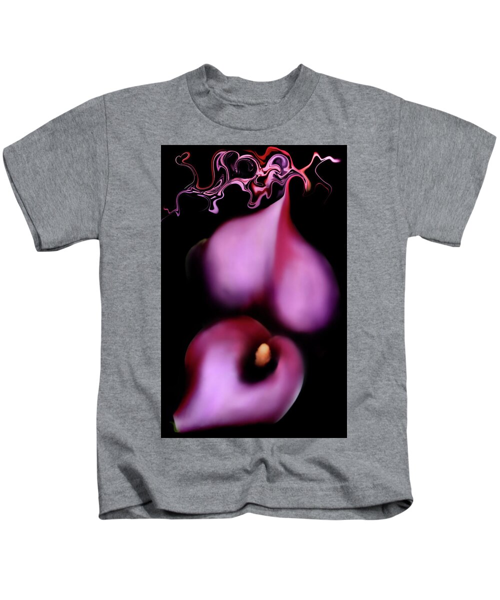 Calla Lily Kids T-Shirt featuring the photograph Bleeding Calla Lily Heart by Sally Bauer