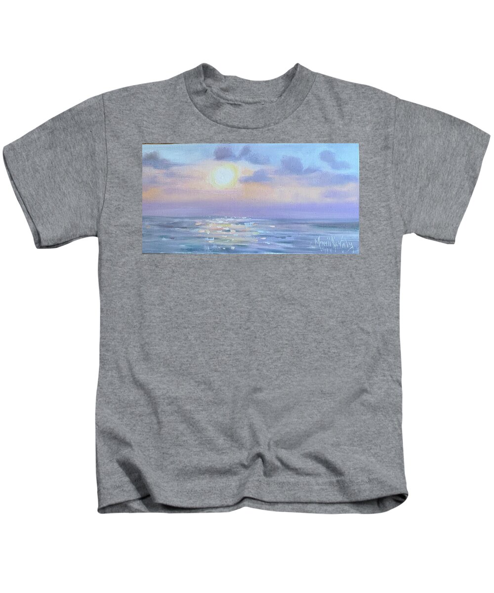 Sanibel Kids T-Shirt featuring the painting Blind Pass Sparkle by Maggii Sarfaty