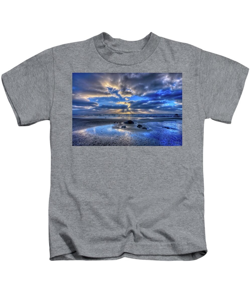 Morro Bay Kids T-Shirt featuring the photograph Blue Storm by Beth Sargent
