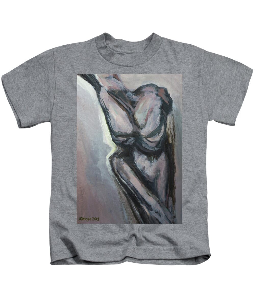 #acrylic Kids T-Shirt featuring the painting Body Study 68 by Veronica Huacuja