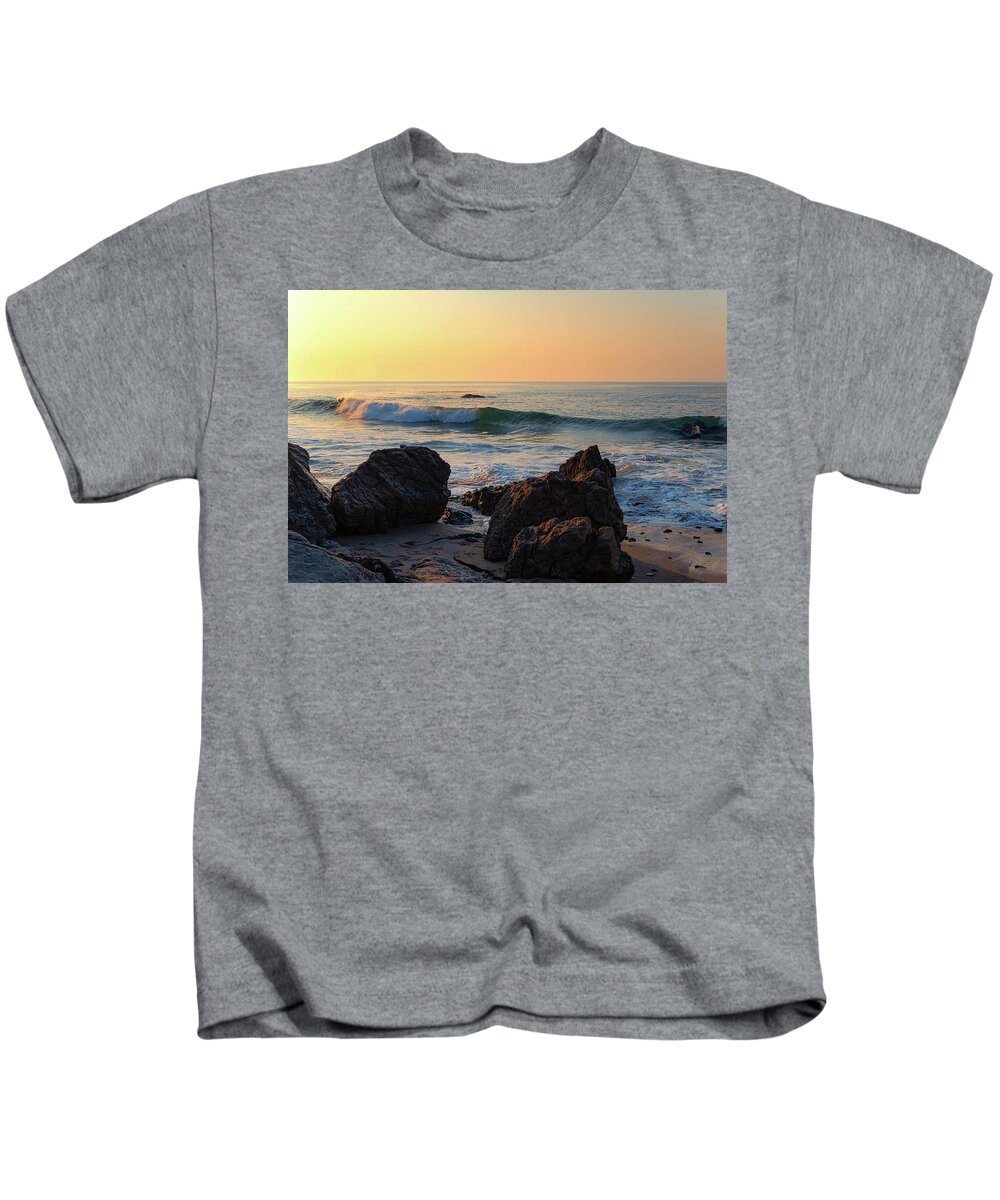 Beach Kids T-Shirt featuring the photograph Breaking Waves at Sunrise by Matthew DeGrushe