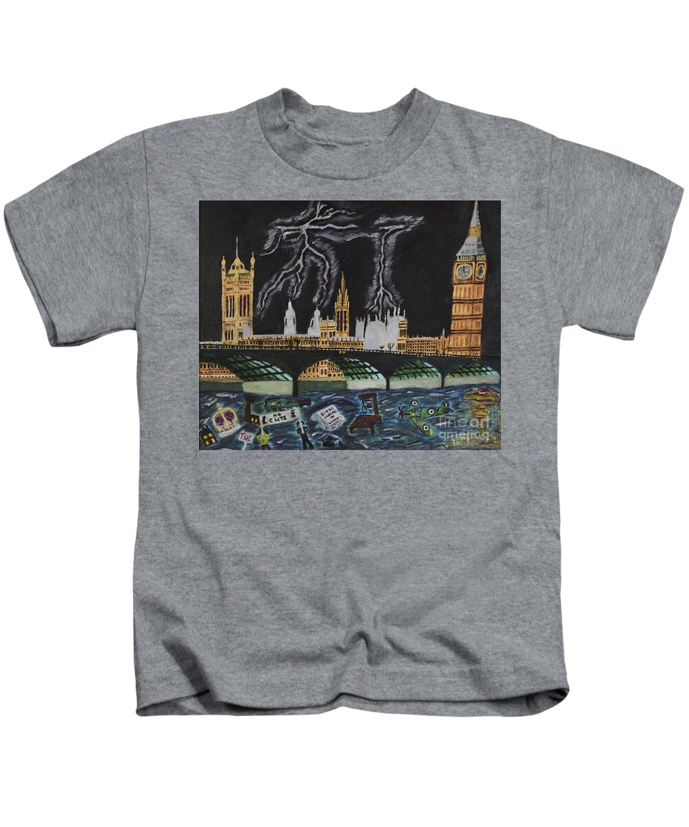 London Kids T-Shirt featuring the painting Bridge over Troubled waters by David Westwood