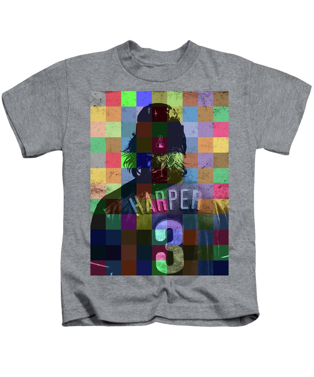 Bryce Harper Baseball Player Patchwork Portrait Kids T-Shirt by Design  Turnpike - Fine Art America
