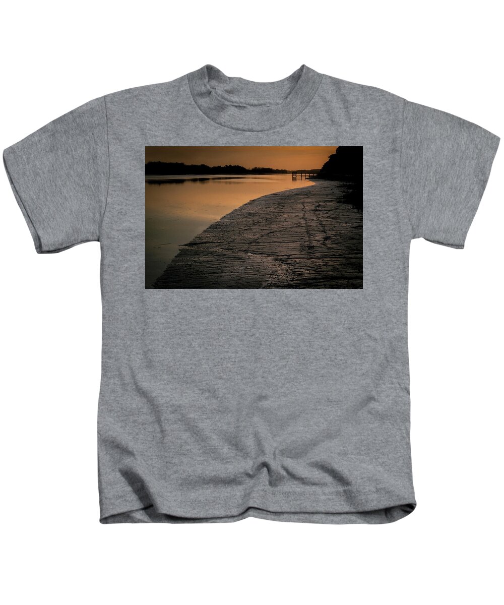 Buck Hall Kids T-Shirt featuring the photograph Buck Hall Low Tide Sunset by Norma Brandsberg