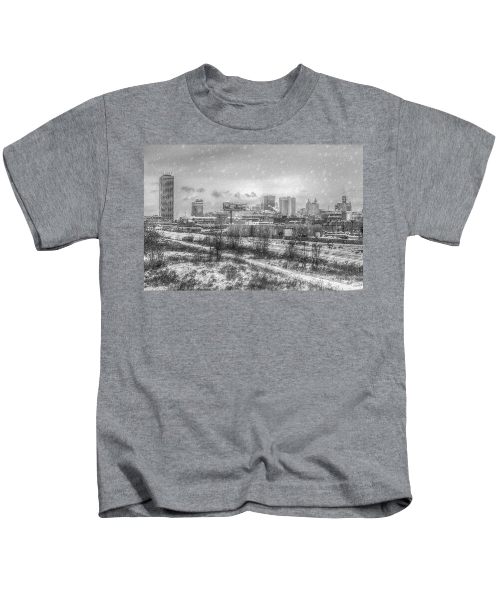 City Traffic Urban Kids T-Shirt featuring the photograph Buffalo New York by John Angelo Lattanzio