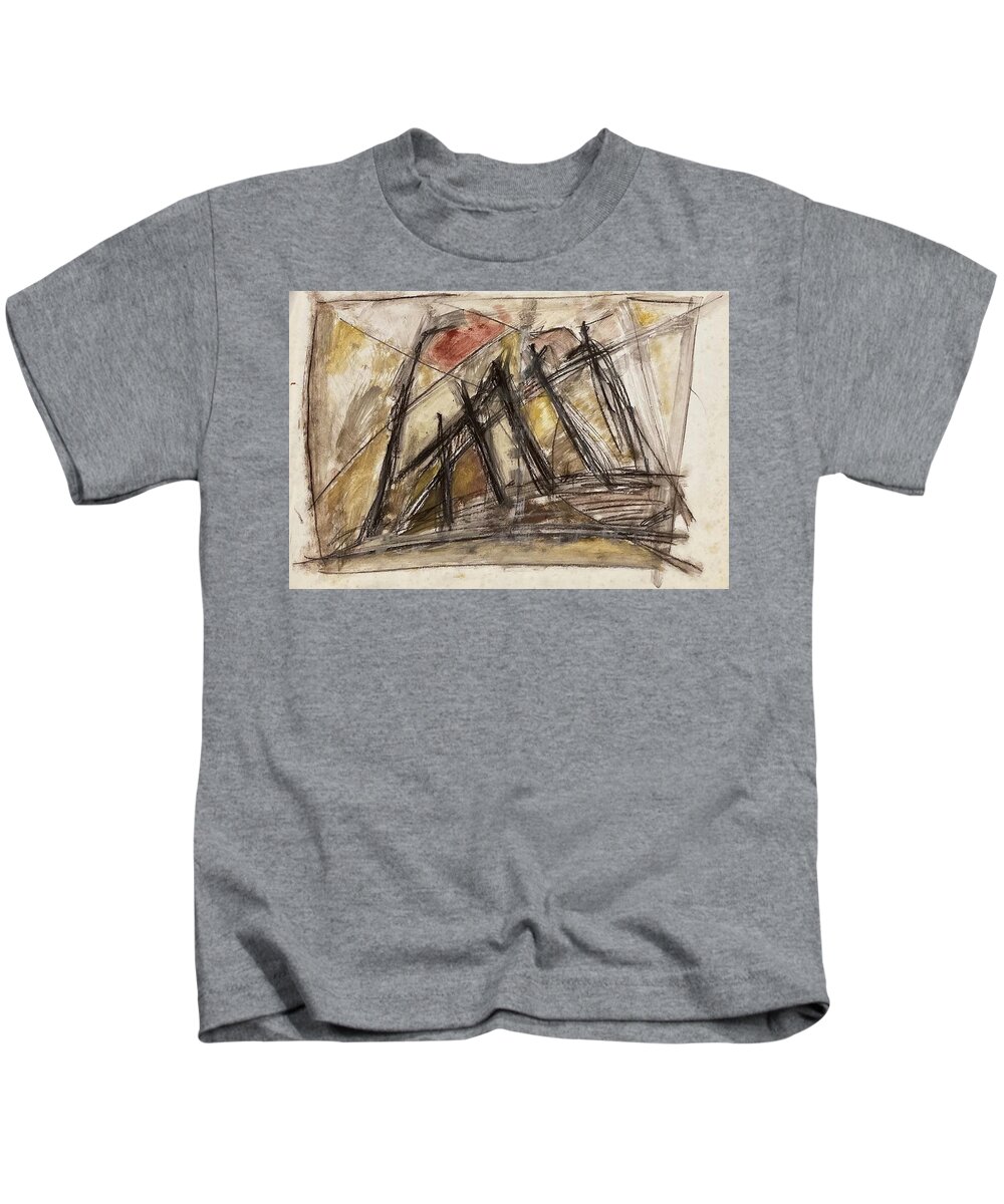 Barricades Kids T-Shirt featuring the painting Cages IV by David Euler