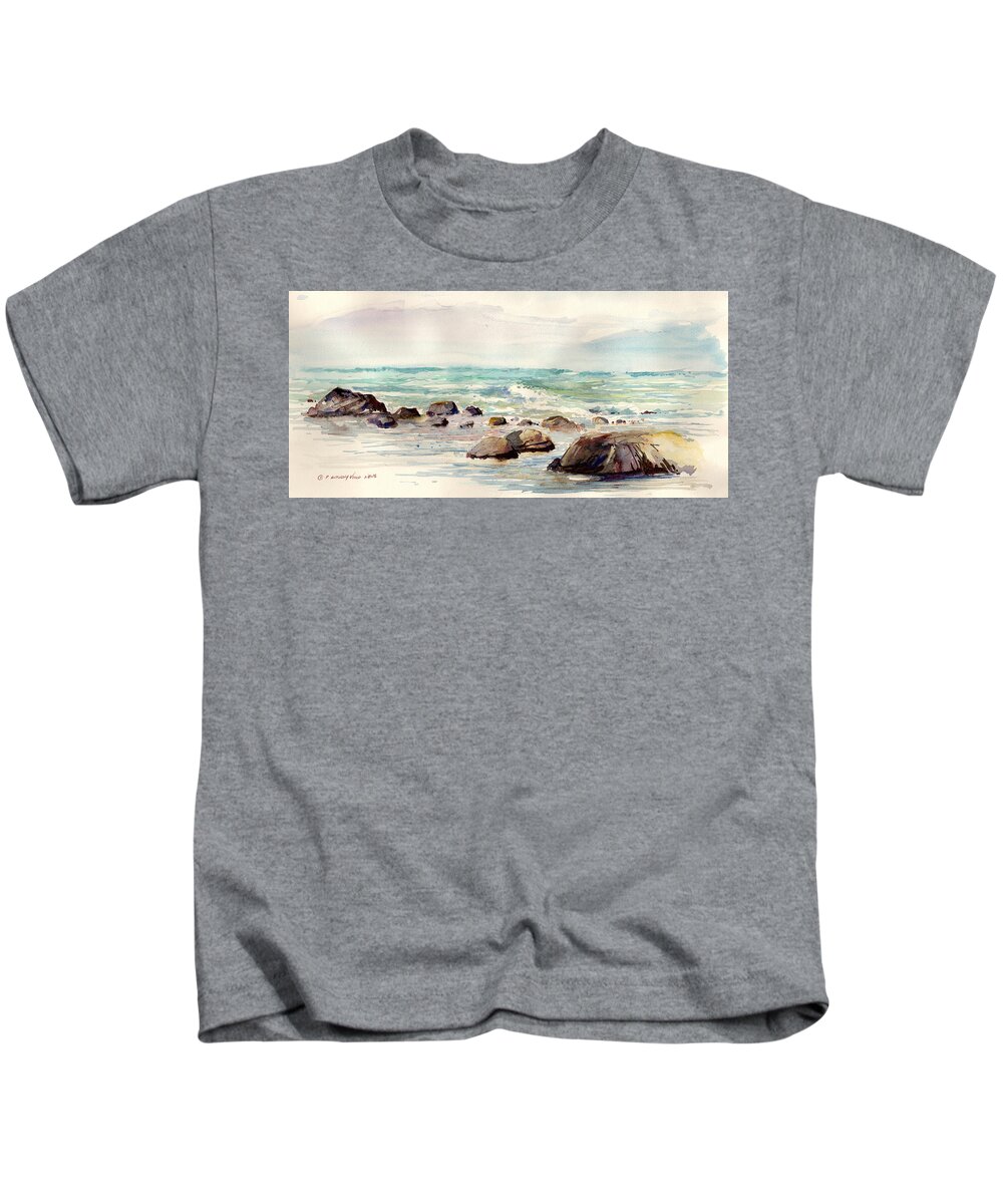 Ocean Kids T-Shirt featuring the painting Calming Seas by P Anthony Visco