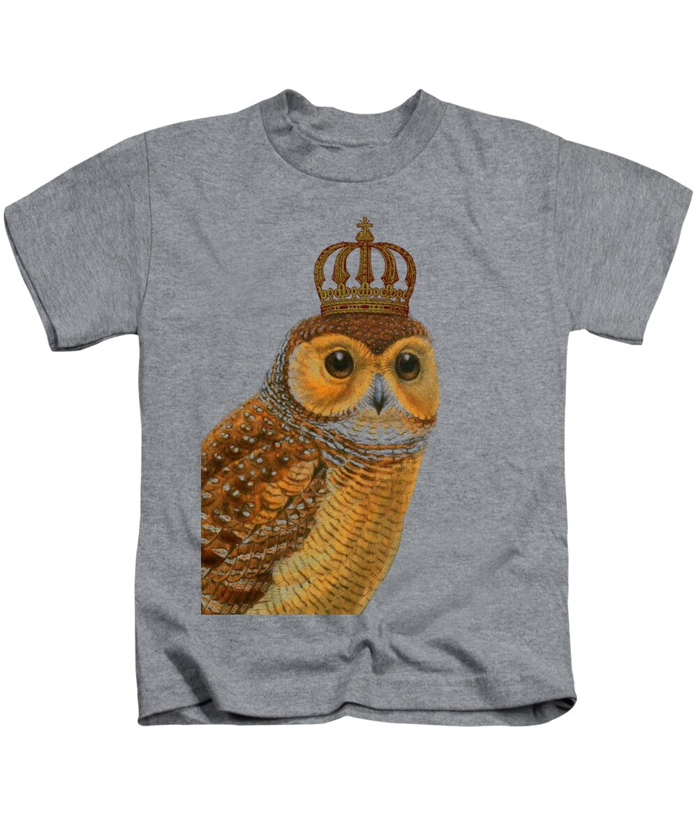 Owl Kids T-Shirt featuring the digital art Castle Owl by Madame Memento
