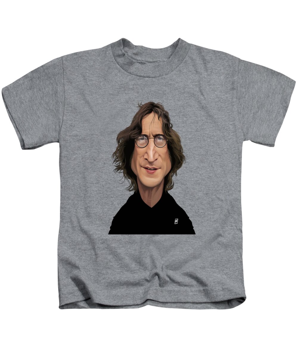 Illustration Kids T-Shirt featuring the digital art Celebrity Sunday - John Lennon by Rob Snow