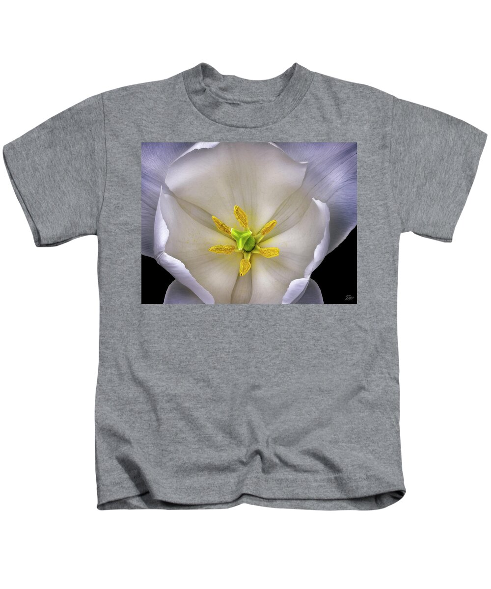 White Tulip Kids T-Shirt featuring the photograph Center Of A Tulip by Endre Balogh