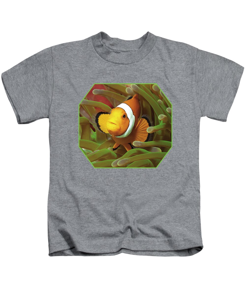 Clown Anemonefish Kids T-Shirt featuring the photograph Cheeky Nemo - Anemonefish - by Ute Niemann