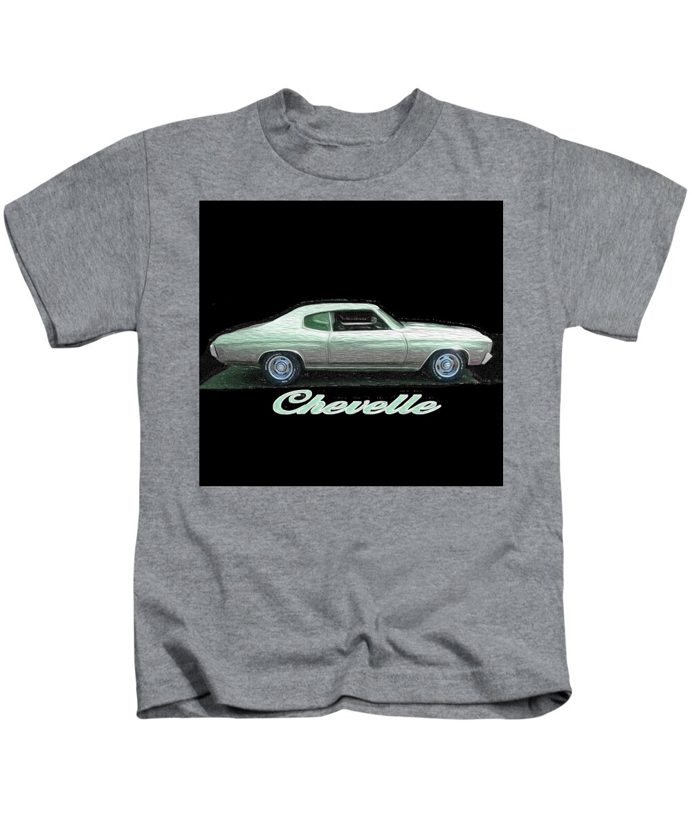 1970 Kids T-Shirt featuring the drawing Chevelle sketch by Darrell Foster
