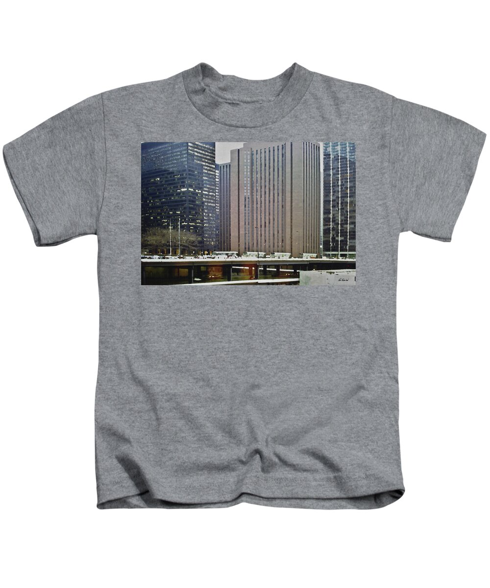 Chicago Kids T-Shirt featuring the digital art Chicago in the 80s by Peter Kraaibeek
