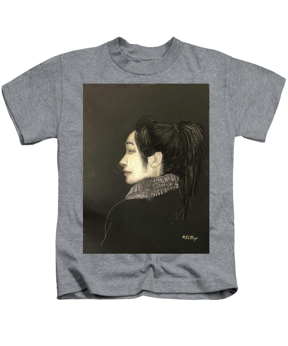 Chinese Kids T-Shirt featuring the pastel Chinese Girl by Richard Le Page