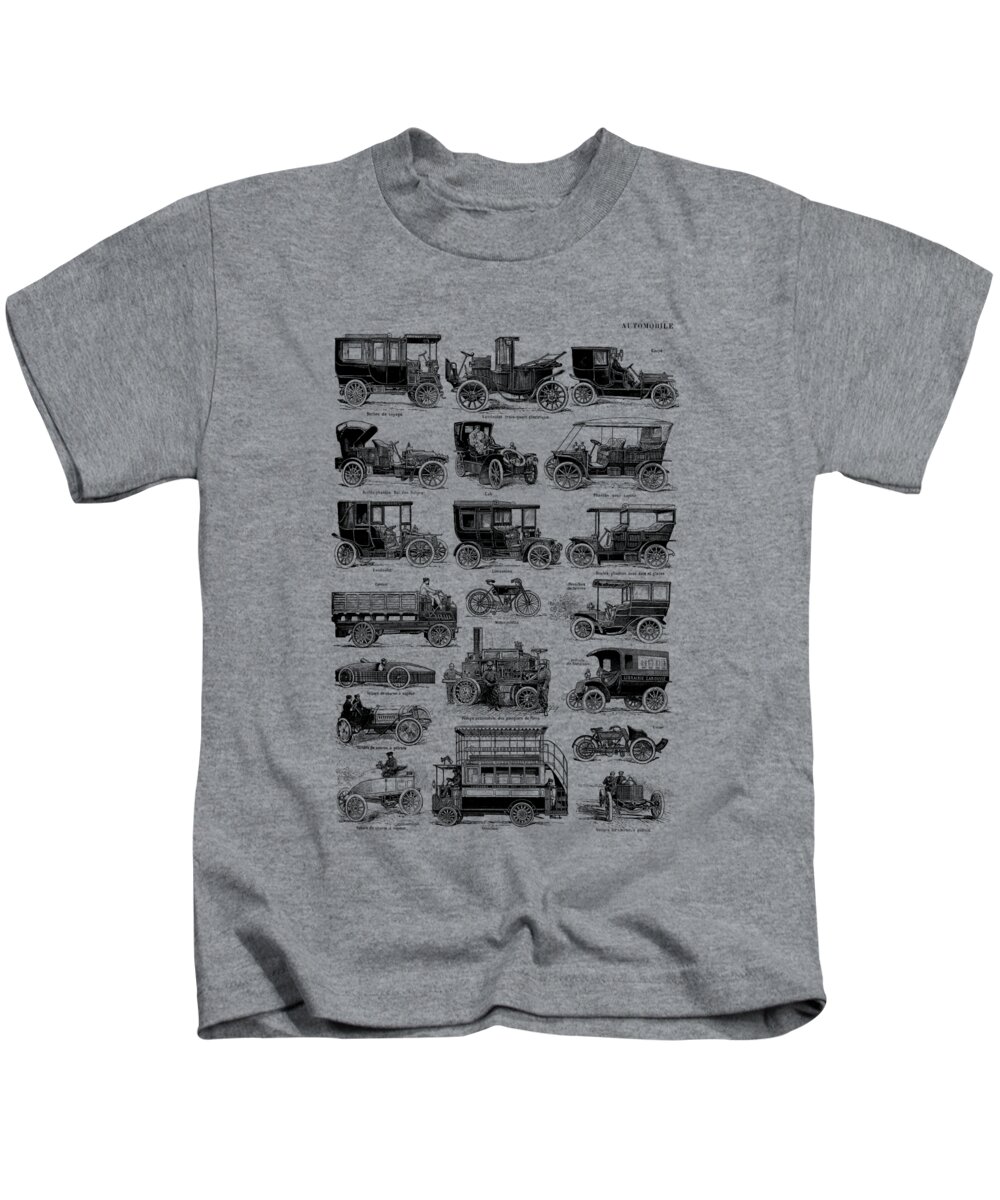 Car Kids T-Shirt featuring the digital art Classic car chart by Madame Memento