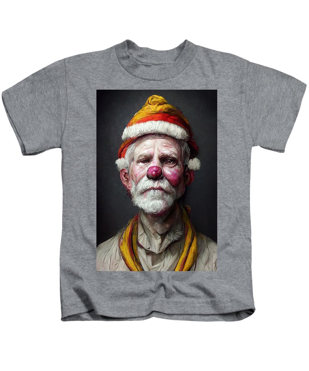 Santa Clown Kids T-Shirt featuring the digital art Clown Santa Clause by Trevor Slauenwhite