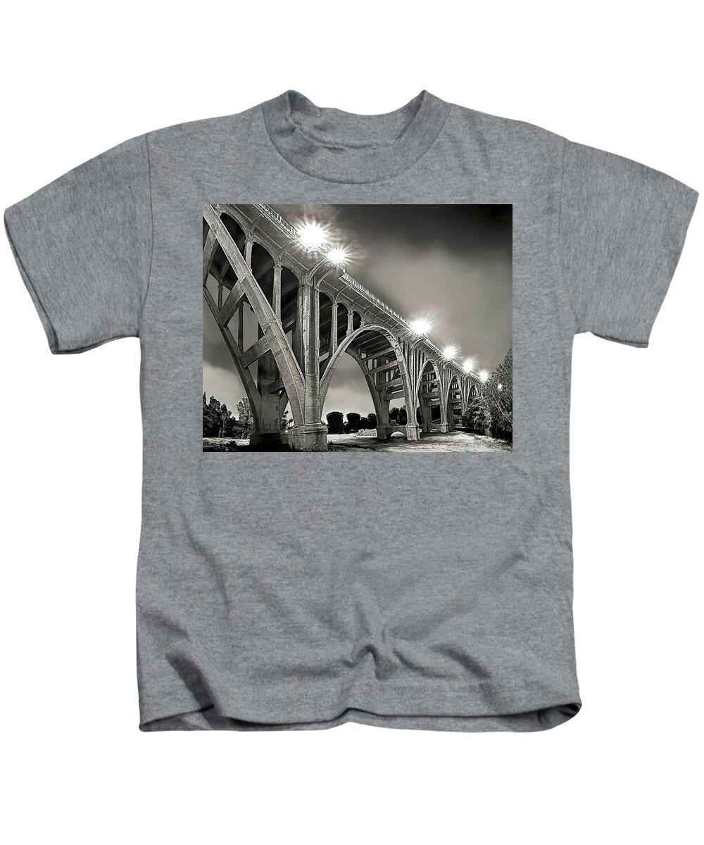 Historic Kids T-Shirt featuring the photograph Colorado Street Bridge, Pasadena, California by Don Schimmel