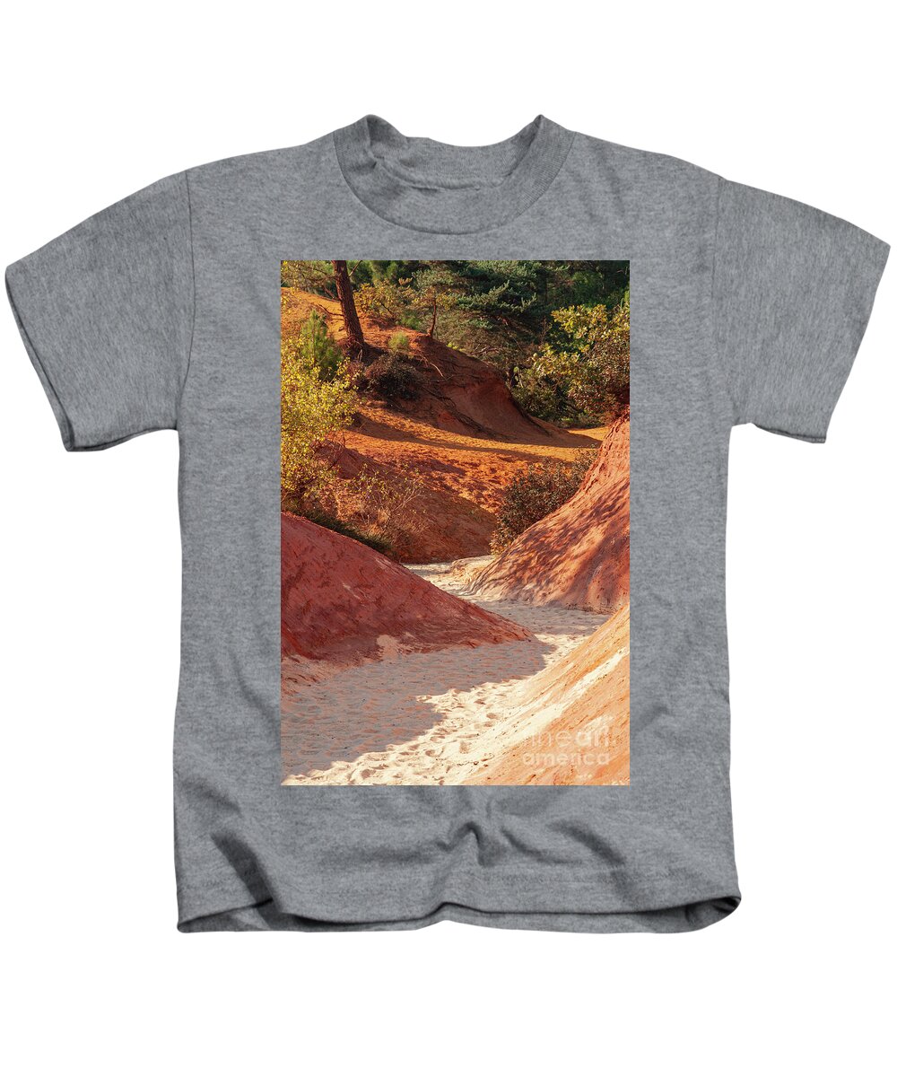 Rustrel Kids T-Shirt featuring the photograph Colored Pathway by Bob Phillips