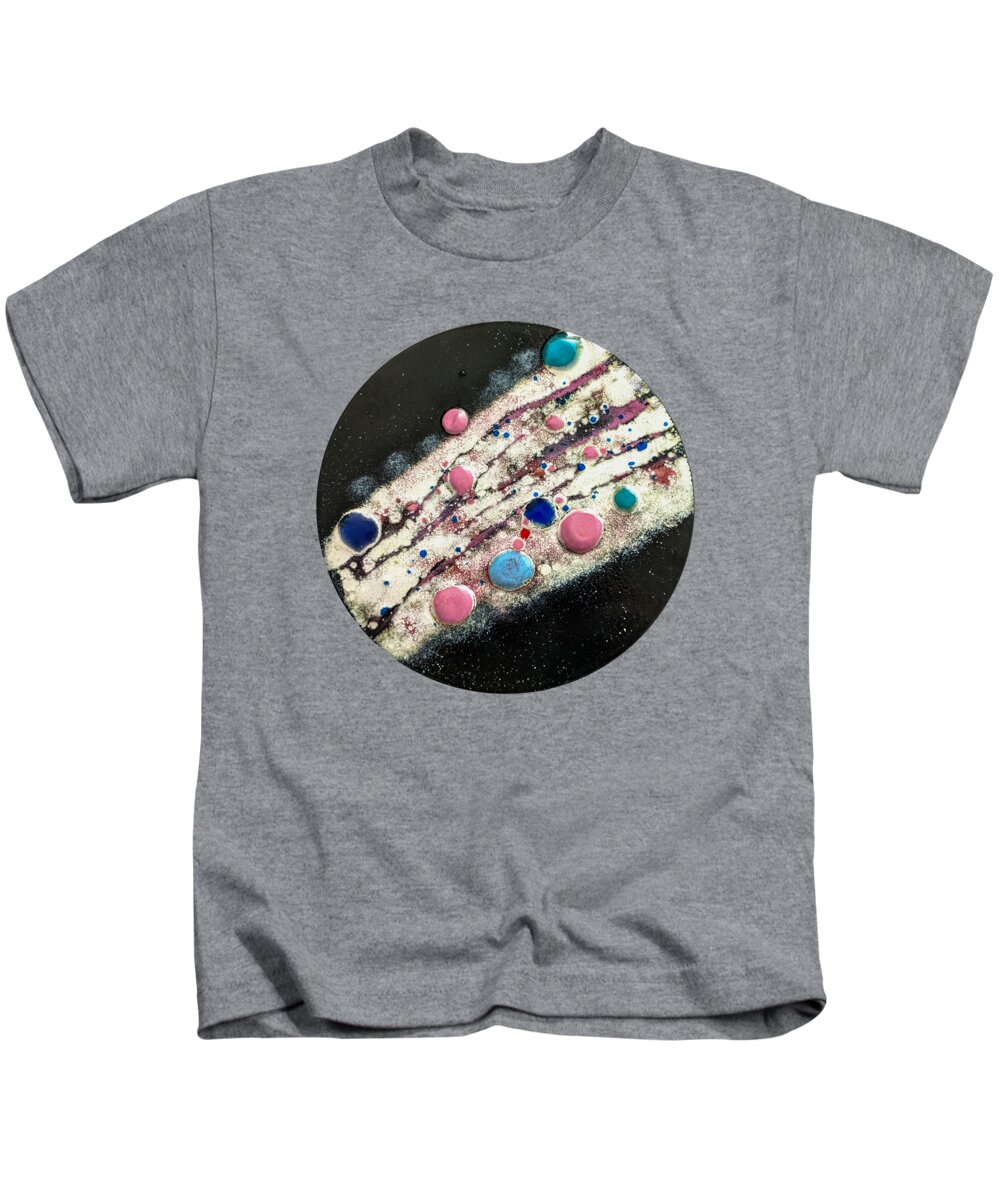 Enamel Kids T-Shirt featuring the glass art Colorful pebbles by Bentley Davis