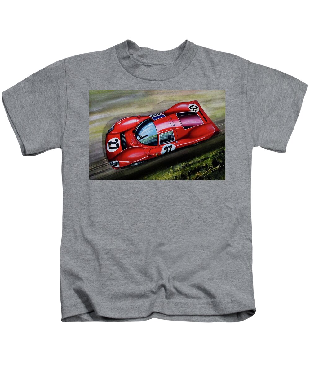 Ferrari Kids T-Shirt featuring the painting Curvy Beauty by Simon Read