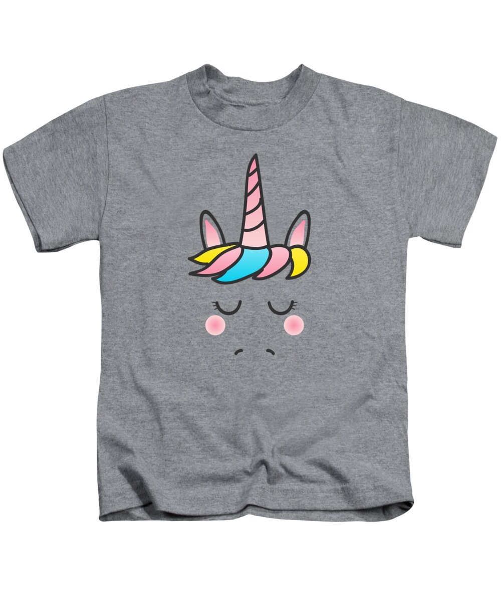 Cool Kids T-Shirt featuring the digital art Cute Unicorn Face by Flippin Sweet Gear