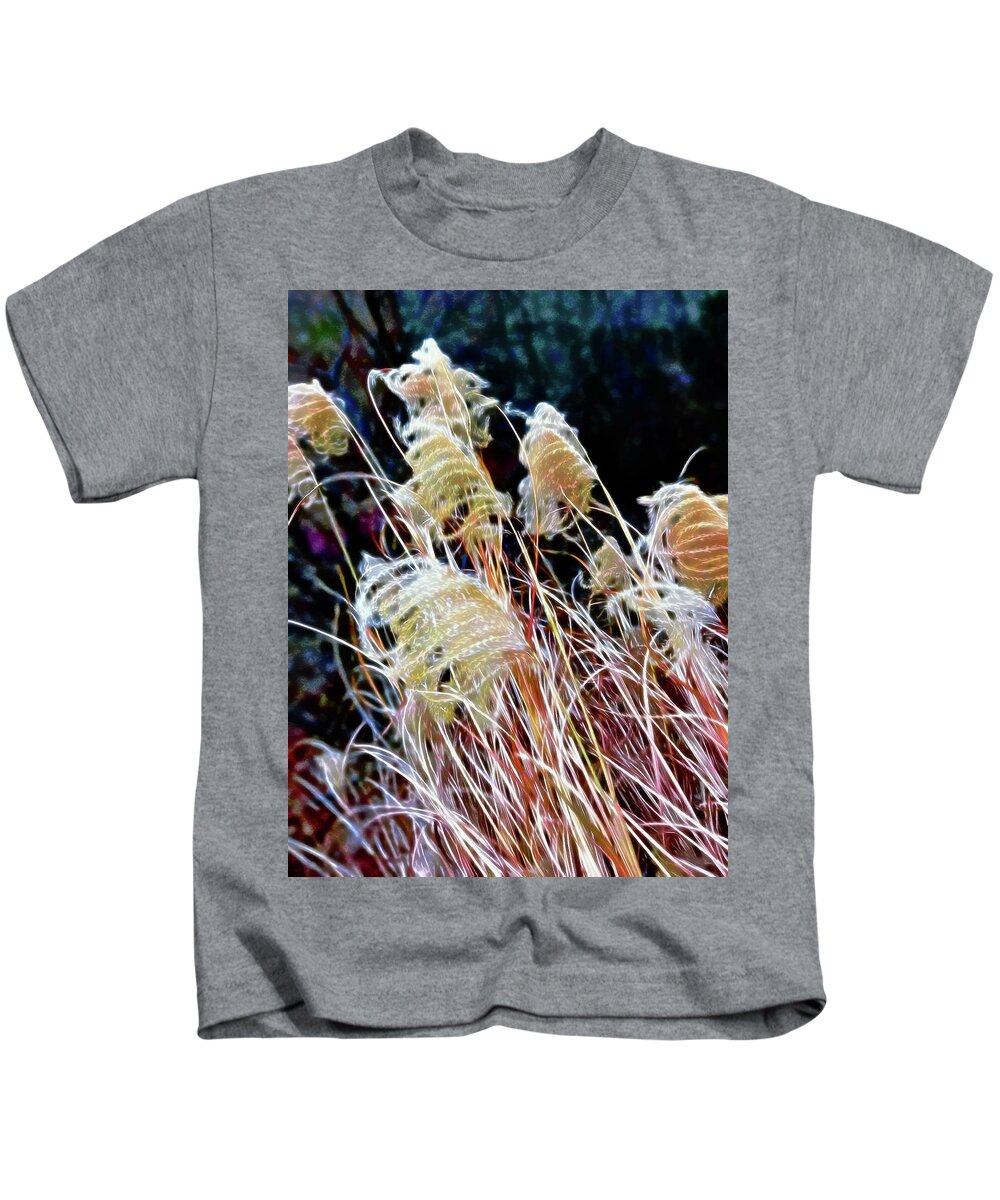  Kids T-Shirt featuring the digital art Dancing Ferns by Cindy Greenstein
