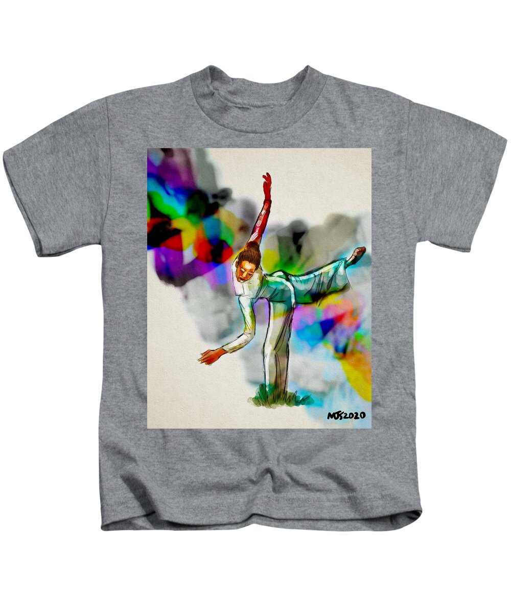Dancer Kids T-Shirt featuring the digital art Dancing In The Fields by Michael Kallstrom