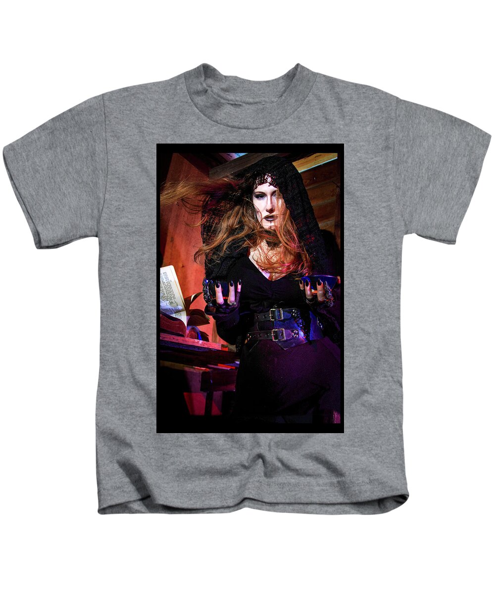 Cosplay Kids T-Shirt featuring the photograph Dark Witch #2 by Christopher W Weeks
