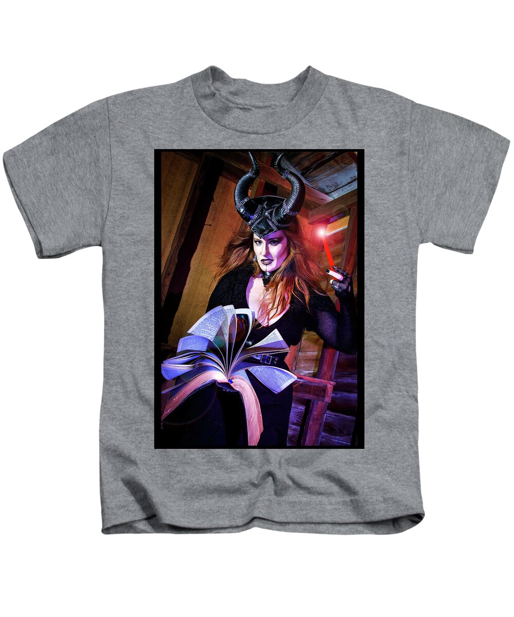 Cosplay Kids T-Shirt featuring the photograph Dark Witch #3 by Christopher W Weeks