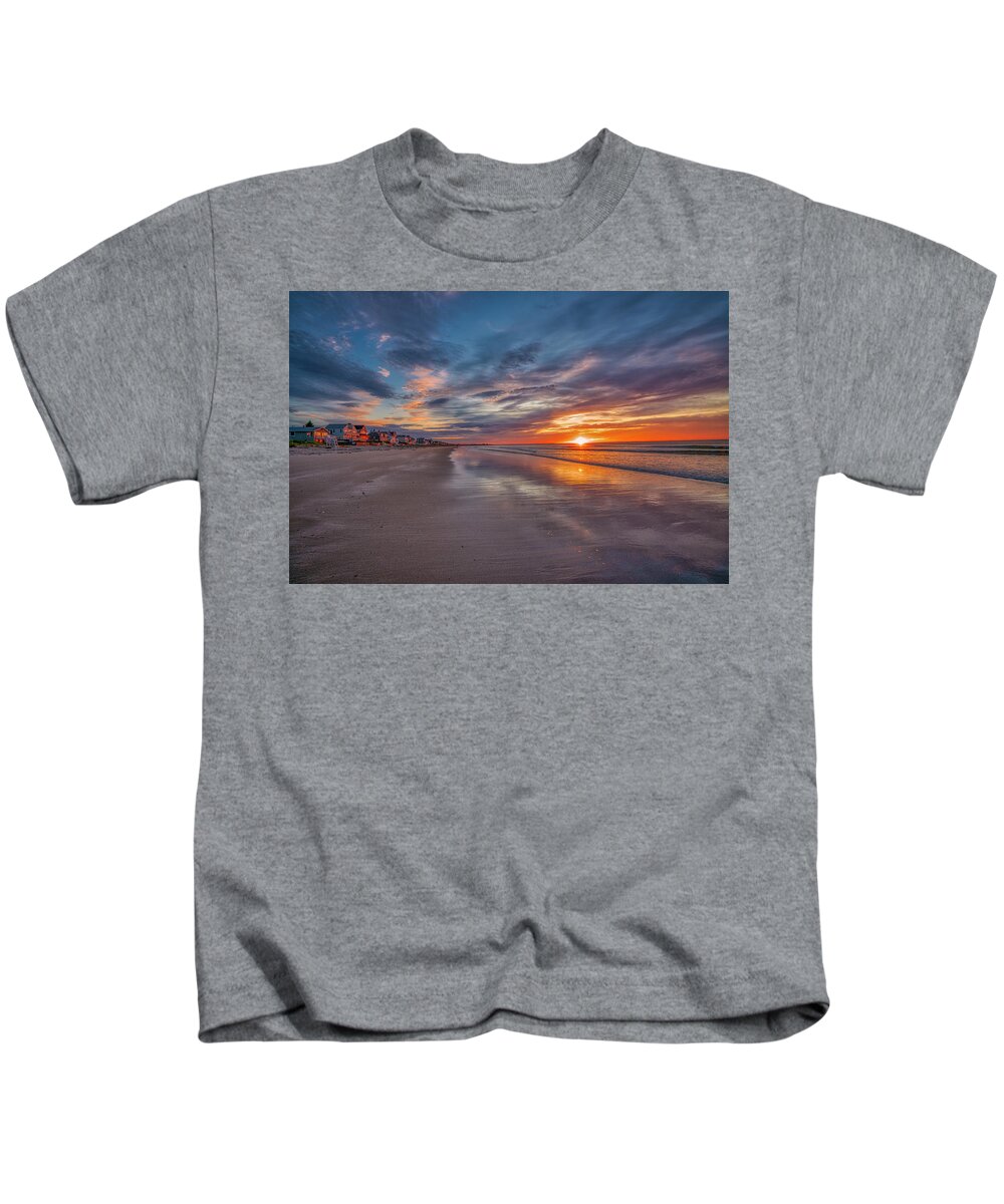 Footbridge Beach Kids T-Shirt featuring the photograph Daybreak at Footbridge Beach by Penny Polakoff